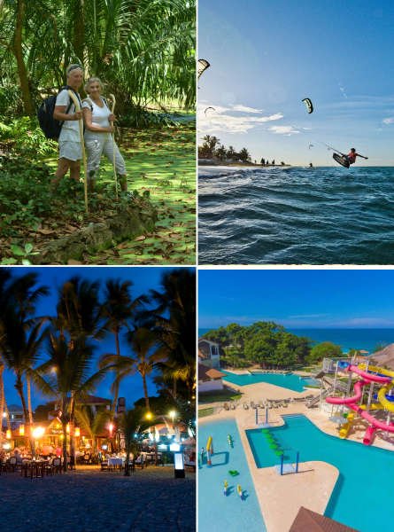 Activities in D.R. include water sports, outdoor adventure, nightlife